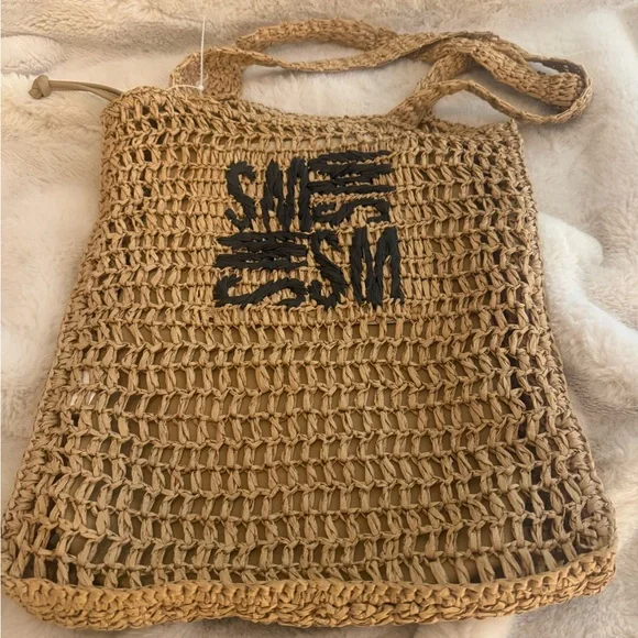 Handwoven Tan Tote Bag - Picture 1 of 5